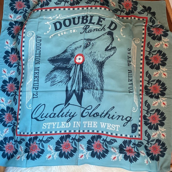 🐺New Double D Ranch “Wolf Pack" Scarf 🐺 Bohemian Boho Western Accessories - Picture 2 of 7